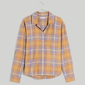 Madewell Flannel Oversized Boyfriend Shirt in Plaid, Size Small
